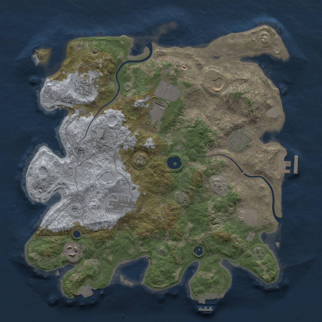 Rust Map: Procedural Map, Size: 3550, Seed: 416109, 13 Monuments