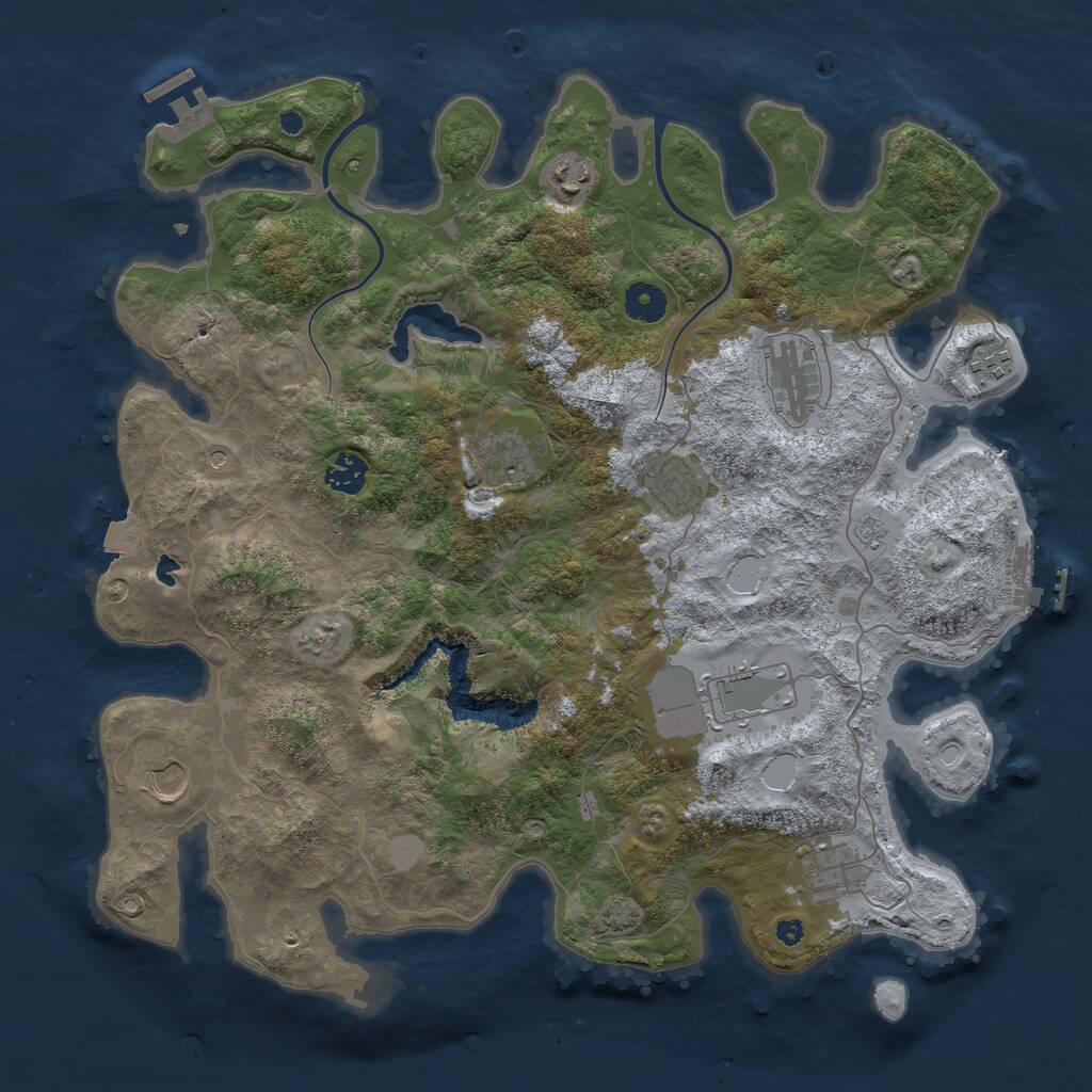 Rust Map: Procedural Map, Size: 4000, Seed: 7564634, 15 Monuments