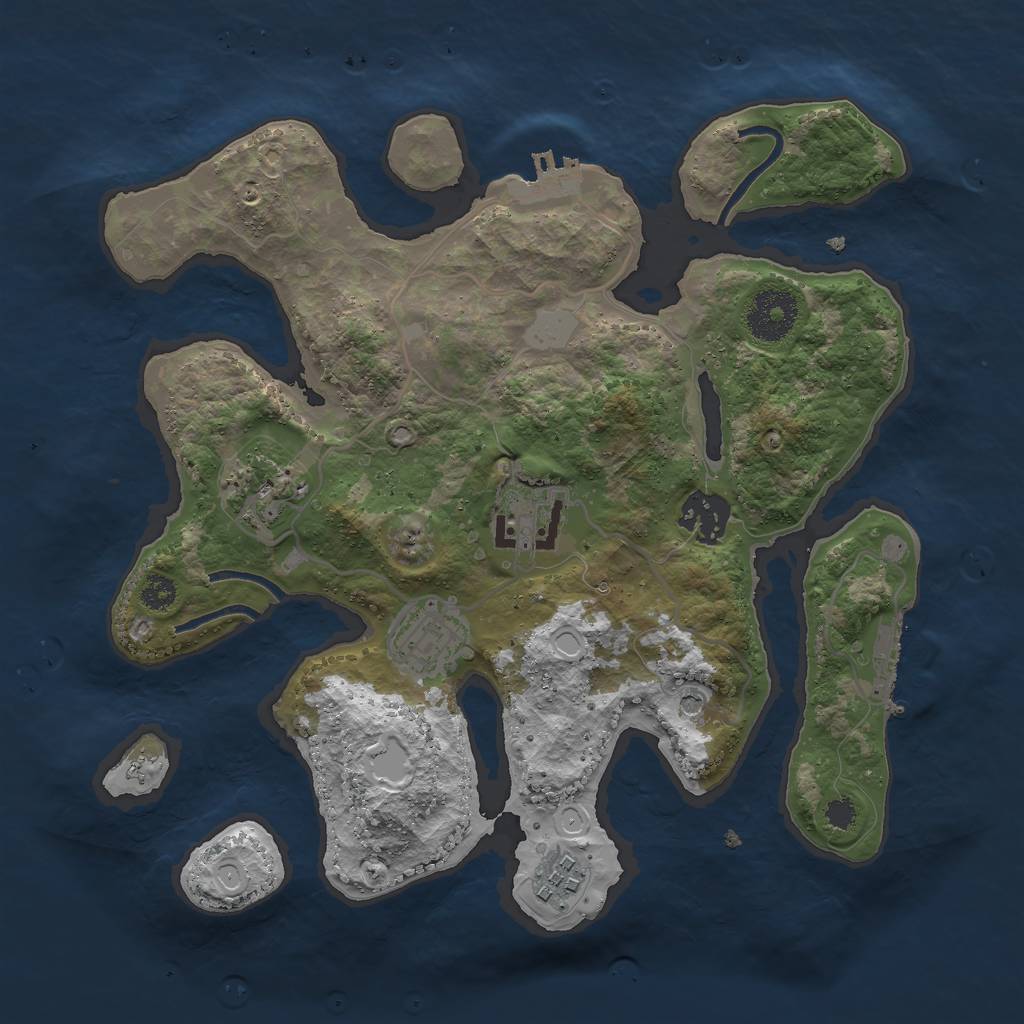 Rust Map: Procedural Map, Size: 3000, Seed: 806337, 13 Monuments