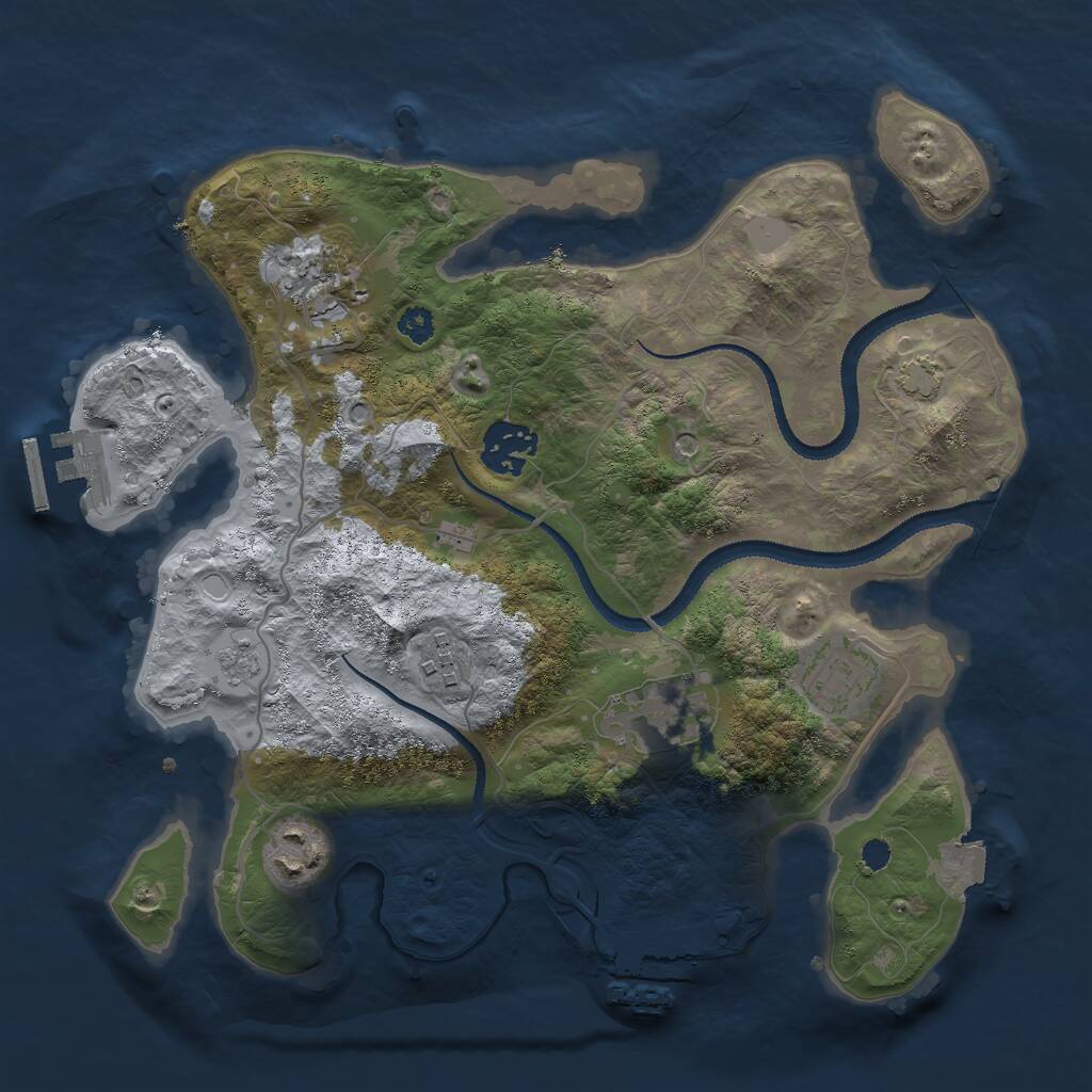 Rust Map: Procedural Map, Size: 3000, Seed: 11182021, 12 Monuments