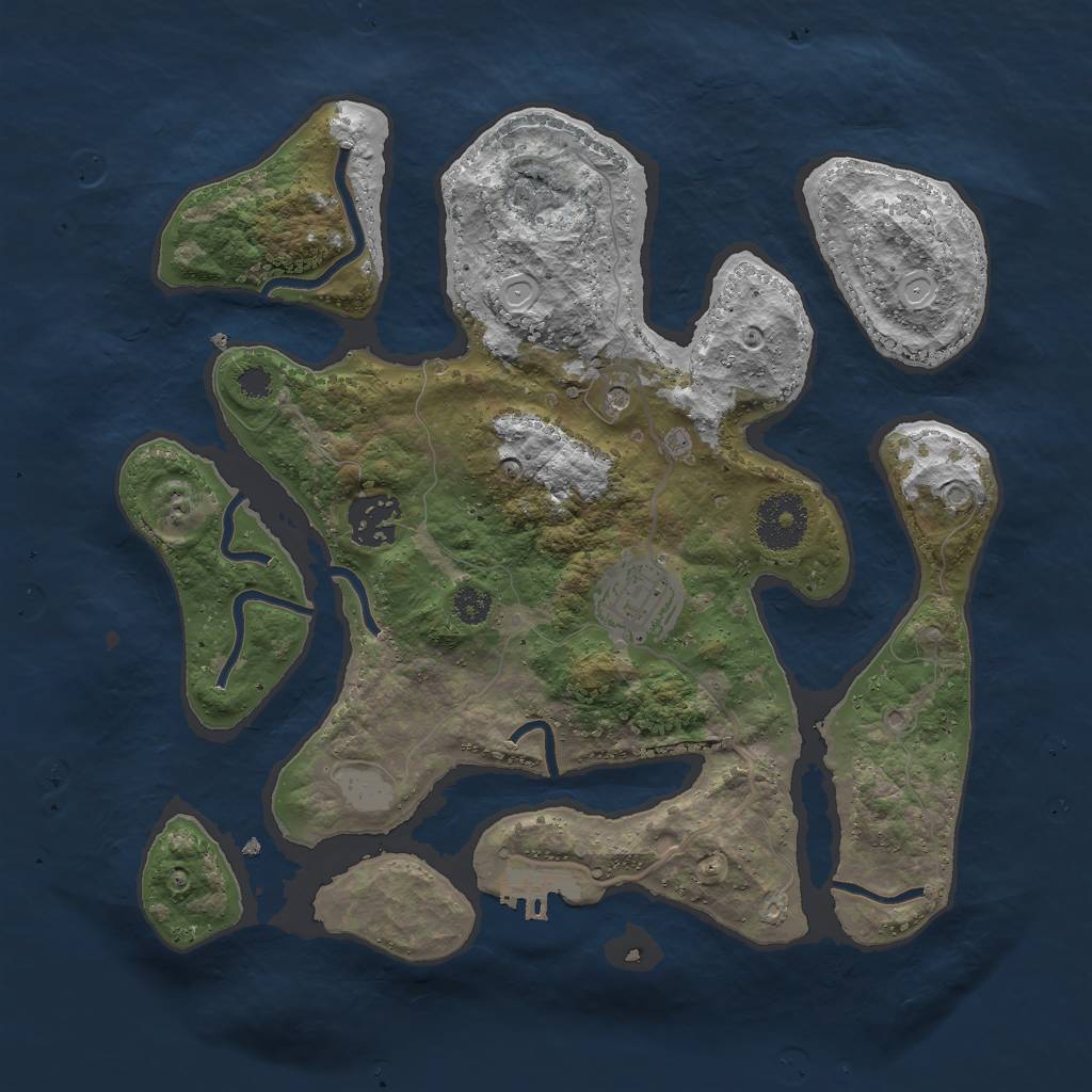 Rust Map: Procedural Map, Size: 3000, Seed: 456928, 9 Monuments