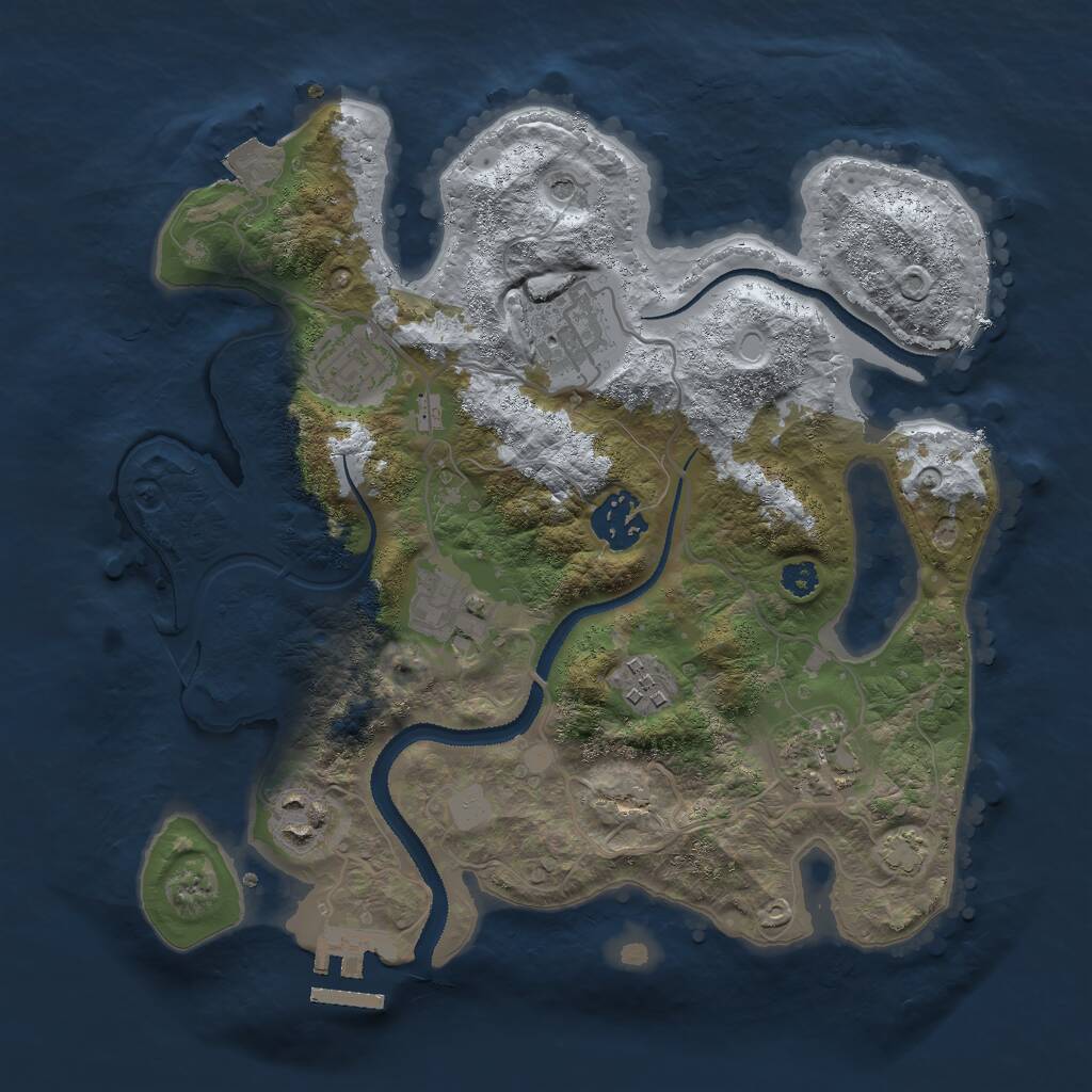 Rust Map: Procedural Map, Size: 3000, Seed: 456928, 11 Monuments