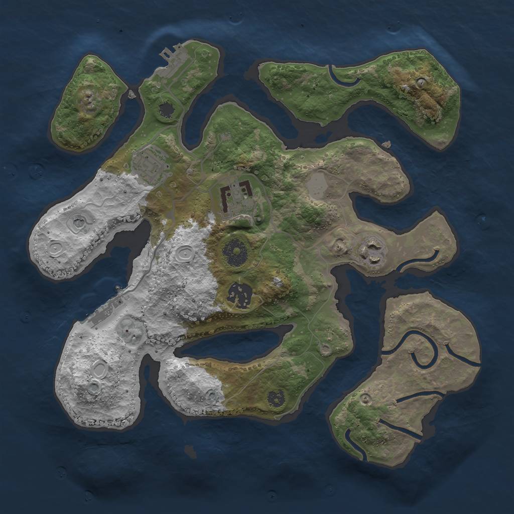 Rust Map: Procedural Map, Size: 3000, Seed: 21110505, 12 Monuments