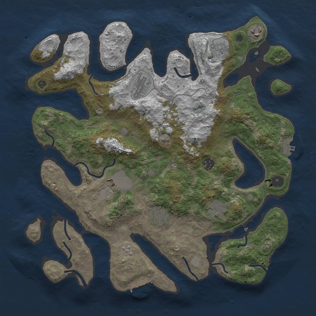 Rust Map: Procedural Map, Size: 4000, Seed: 251210, 16 Monuments