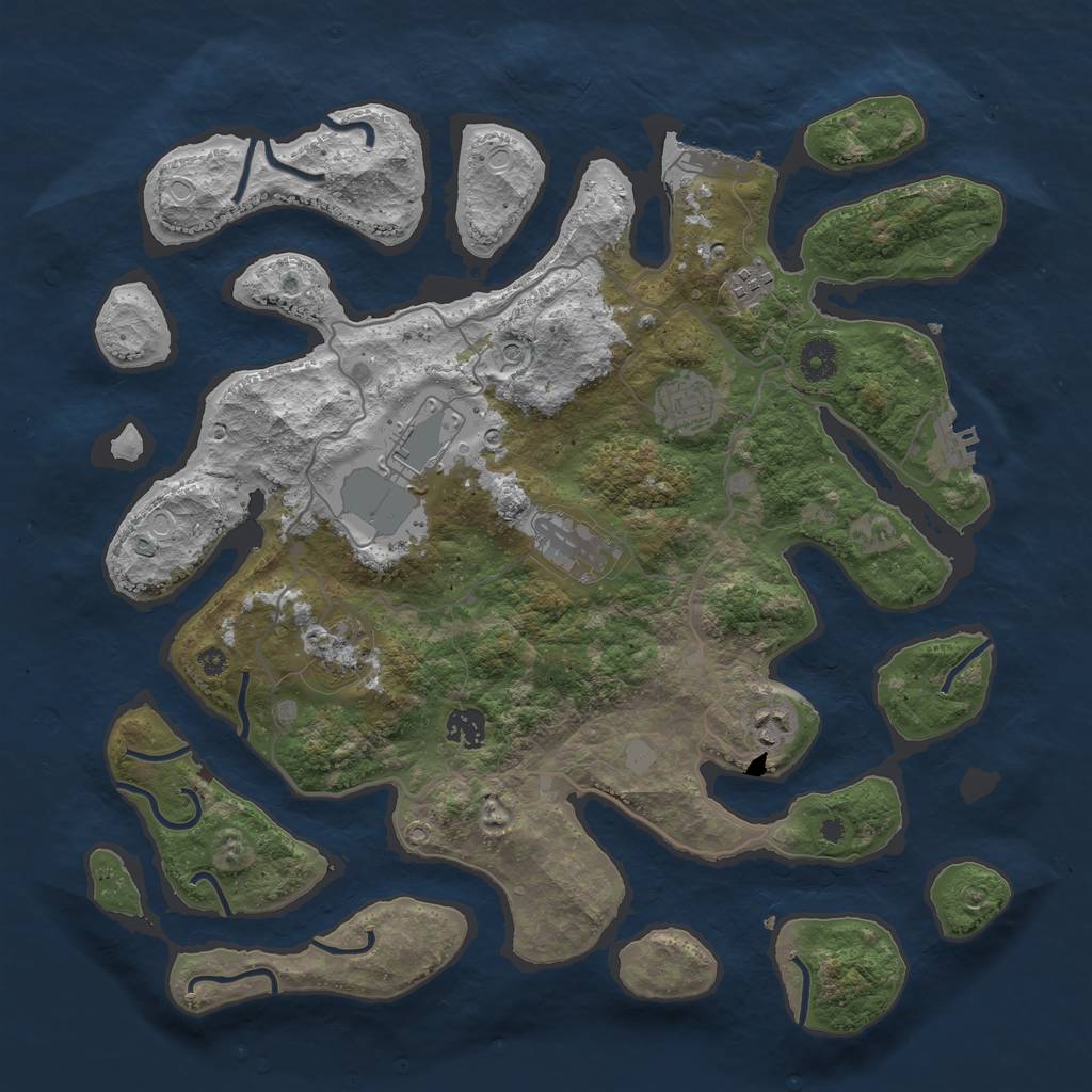 Rust Map: Procedural Map, Size: 4000, Seed: 233444, 15 Monuments