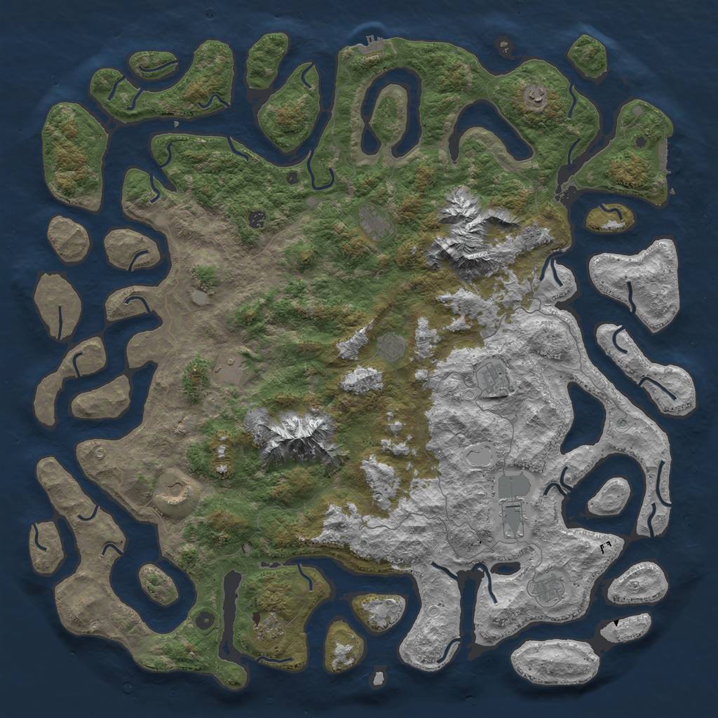 Rust Map: Procedural Map, Size: 6000, Seed: 1239, 19 Monuments