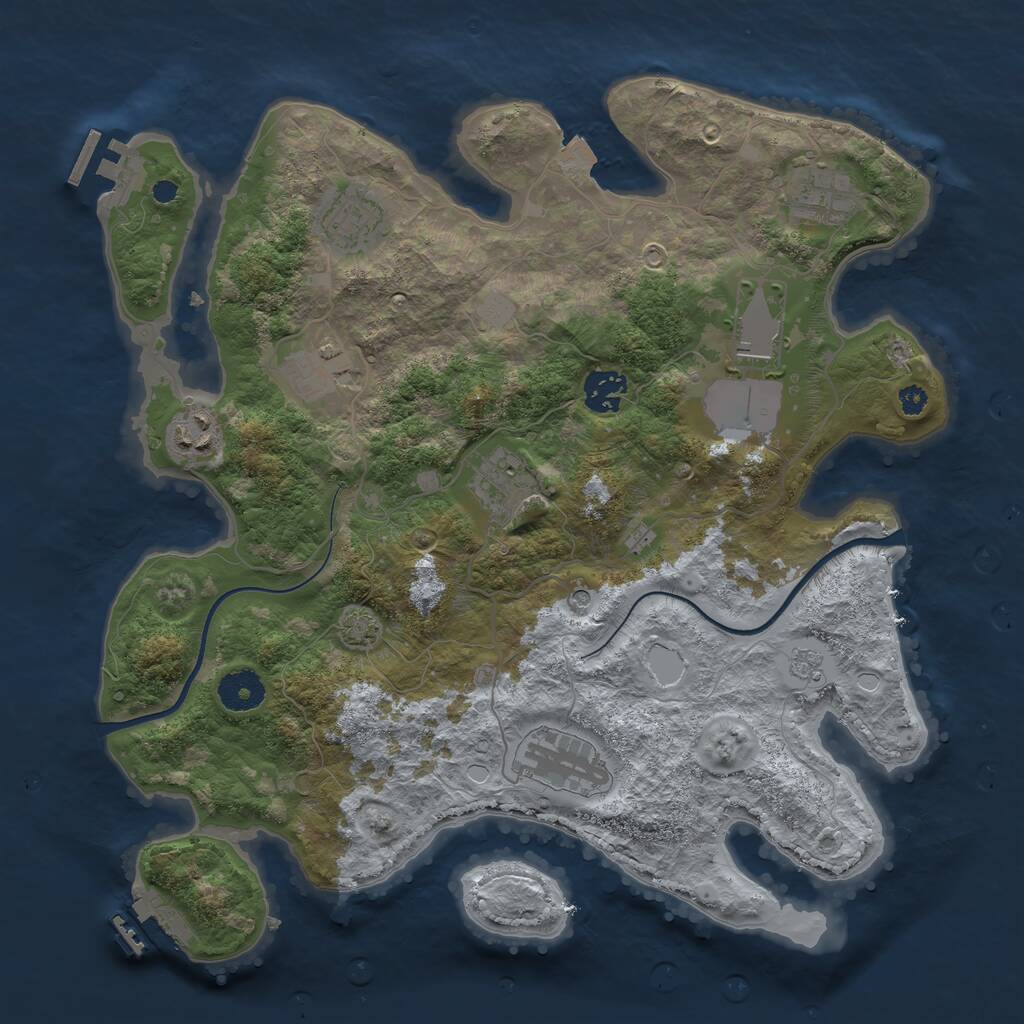 Rust Map: Procedural Map, Size: 3526, Seed: 12340242, 14 Monuments