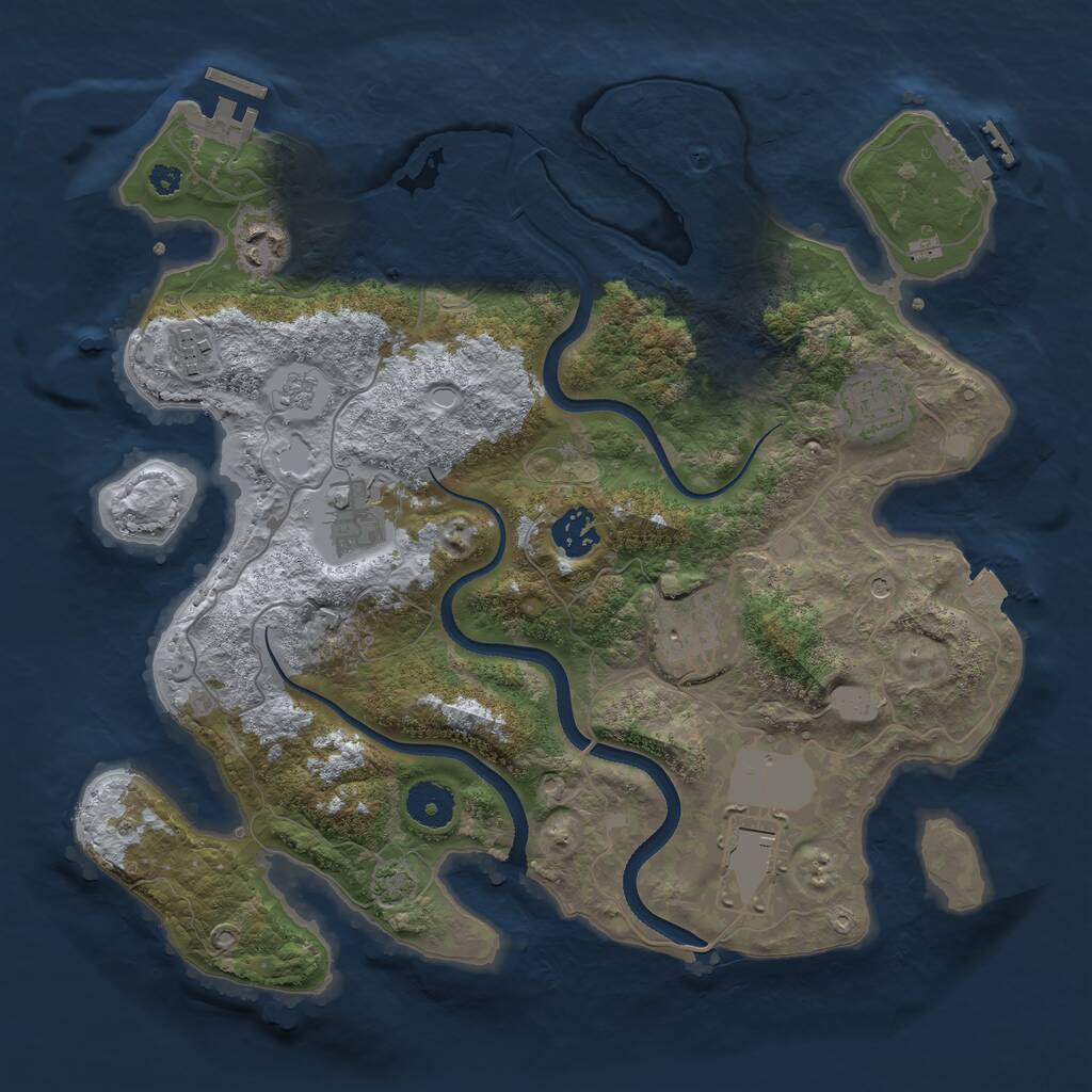 Rust Map: Procedural Map, Size: 3500, Seed: 204964414, 13 Monuments