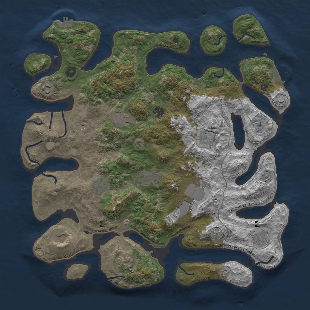 Rust Map: Procedural Map, Size: 4300, Seed: 162579095, 19 Monuments