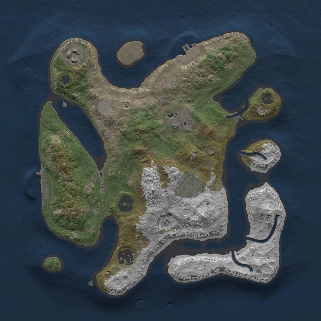 Rust Map: Procedural Map, Size: 3000, Seed: 1753363903, 12 Monuments