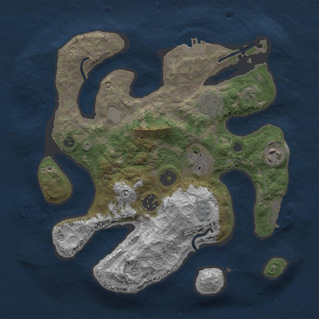 Rust Map: Procedural Map, Size: 3000, Seed: 830372317, 13 Monuments