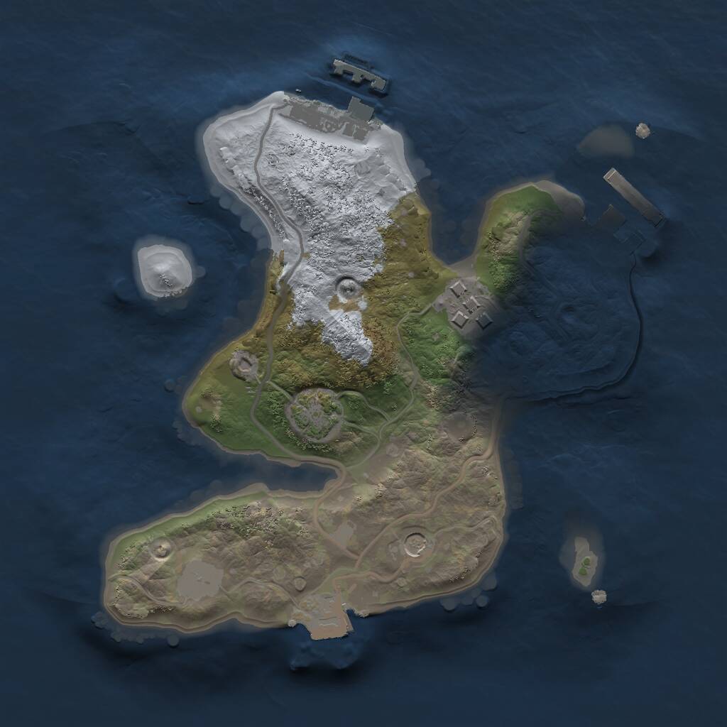 Rust Map: Procedural Map, Size: 2000, Seed: 264039, 6 Monuments