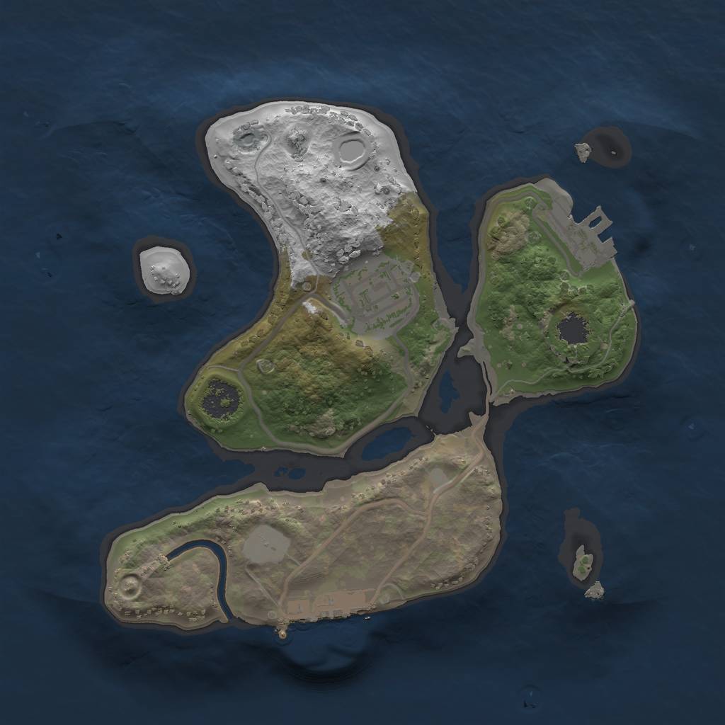 Rust Map: Procedural Map, Size: 2000, Seed: 264039, 8 Monuments