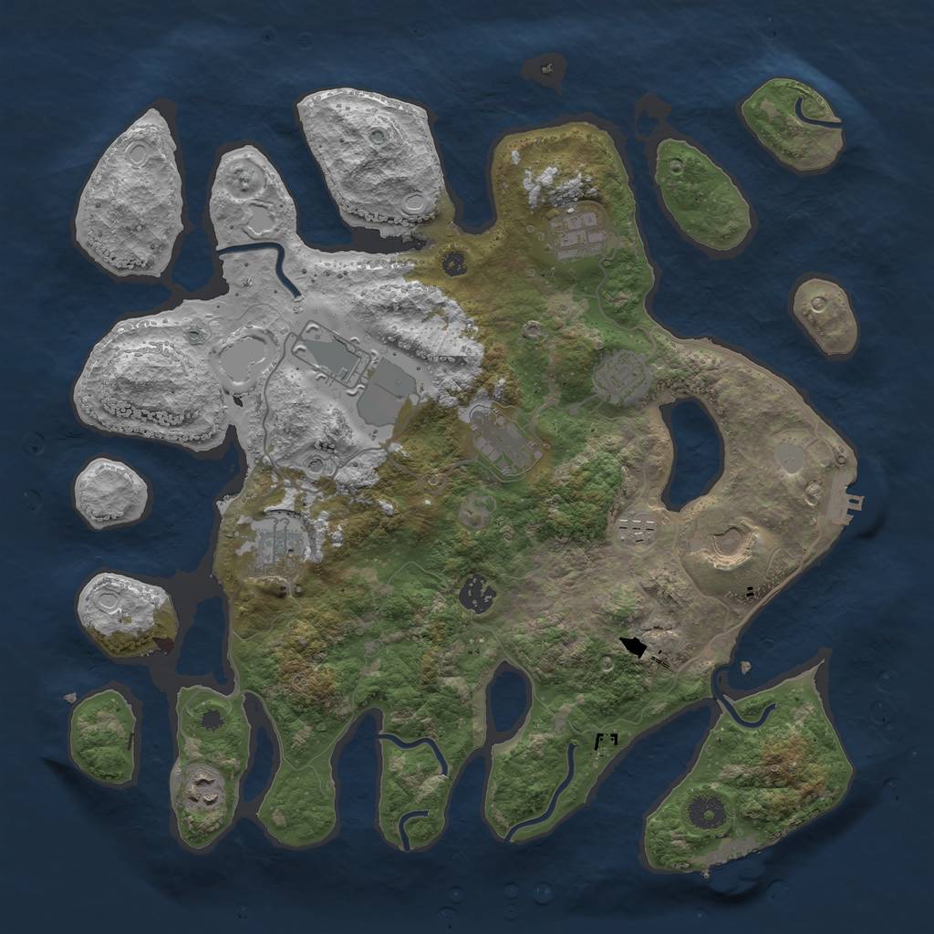 Rust Map: Procedural Map, Size: 3900, Seed: 452, 17 Monuments