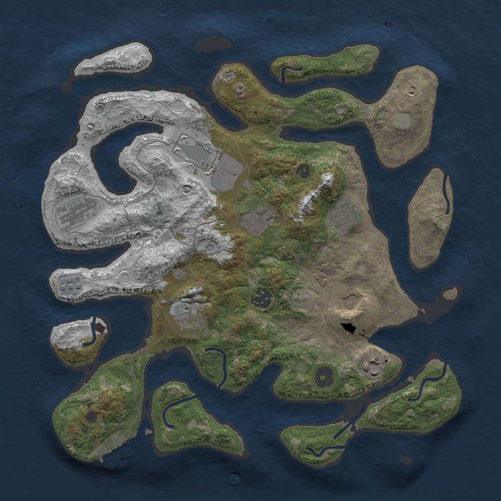 Rust Map: Procedural Map, Size: 3700, Seed: 577385839, 16 Monuments