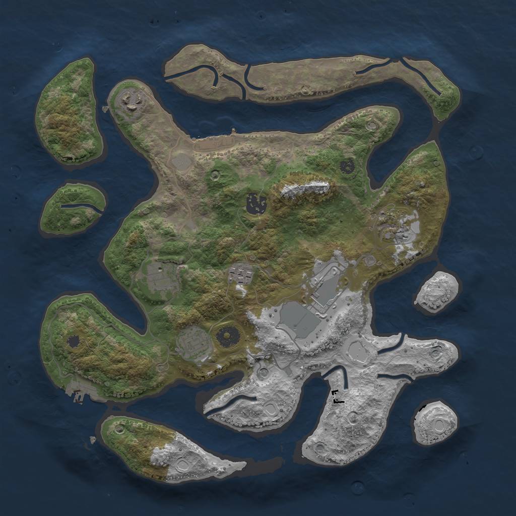 Rust Map: Procedural Map, Size: 3500, Seed: 926885642, 15 Monuments