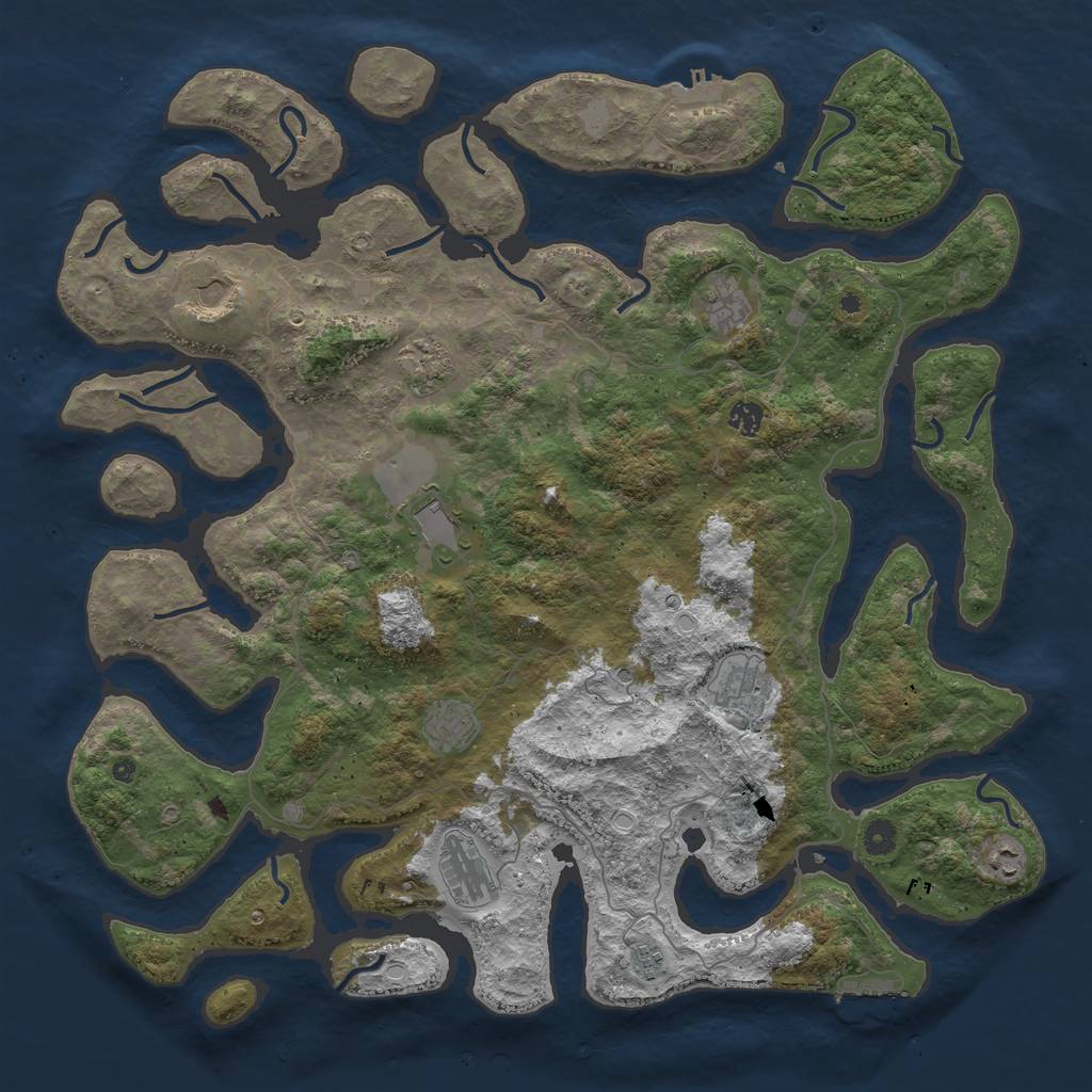 Rust Map: Procedural Map, Size: 4702, Seed: 5000001, 18 Monuments