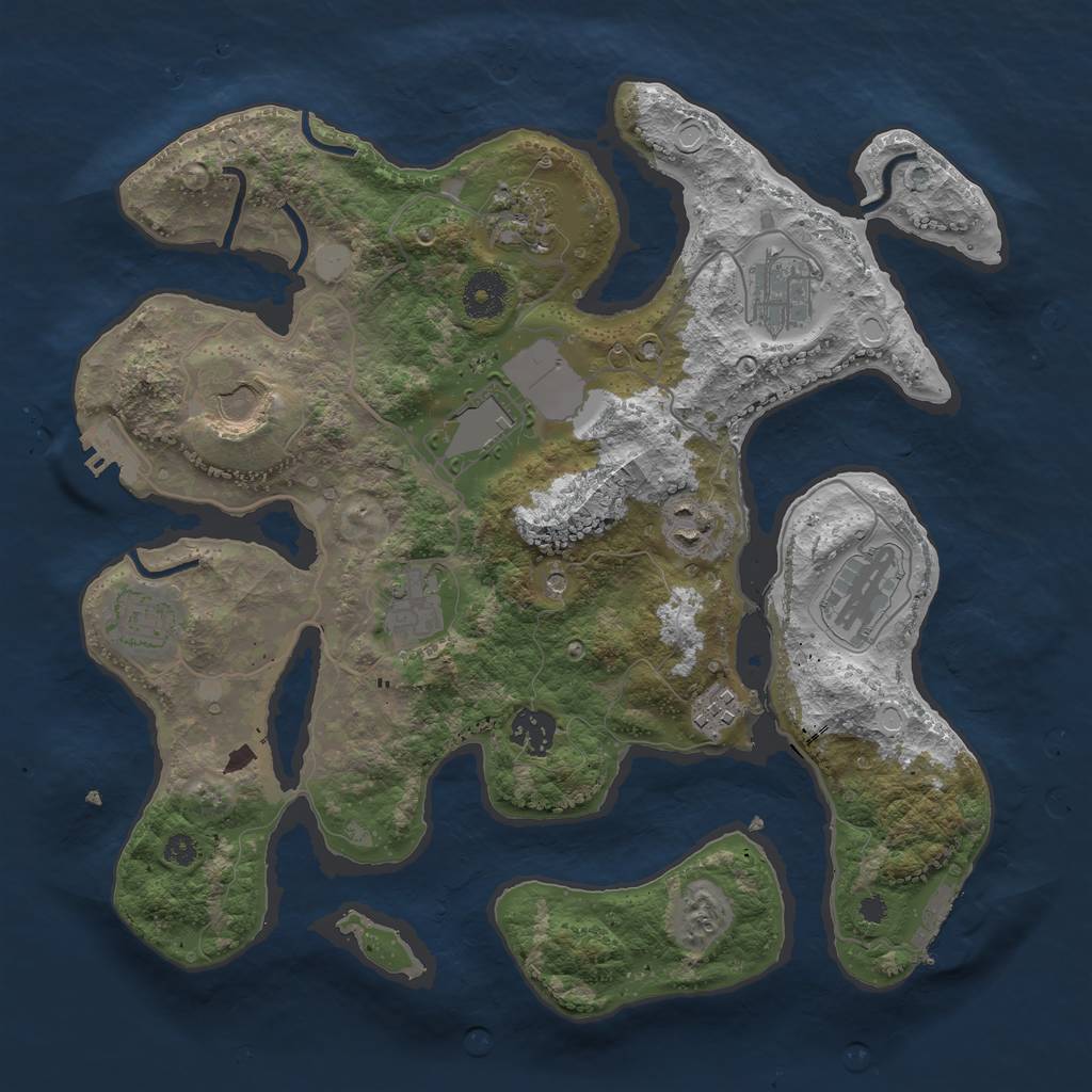 Rust Map: Procedural Map, Size: 3500, Seed: 571985268, 18 Monuments