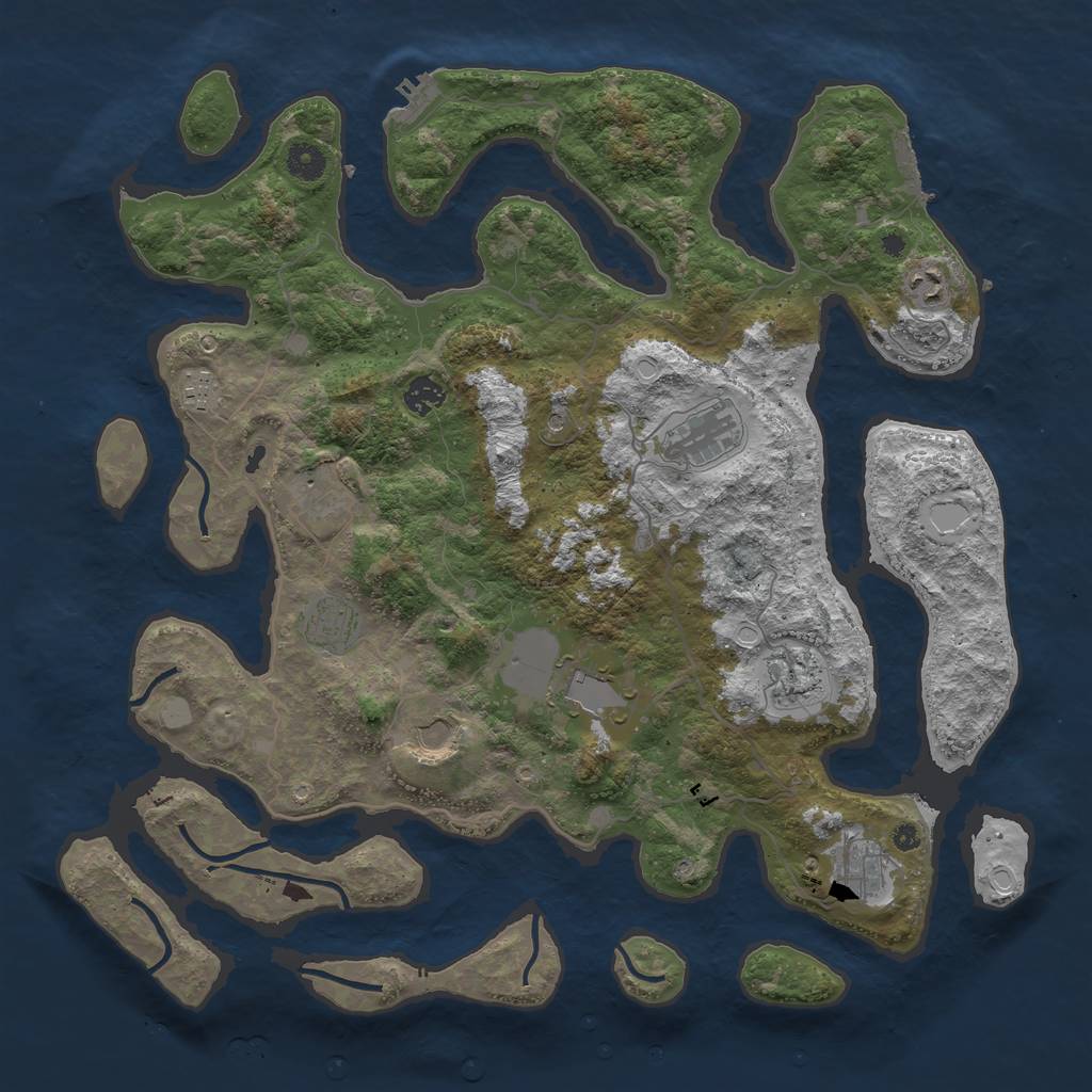 Rust Map: Procedural Map, Size: 4250, Seed: 7392923, 18 Monuments