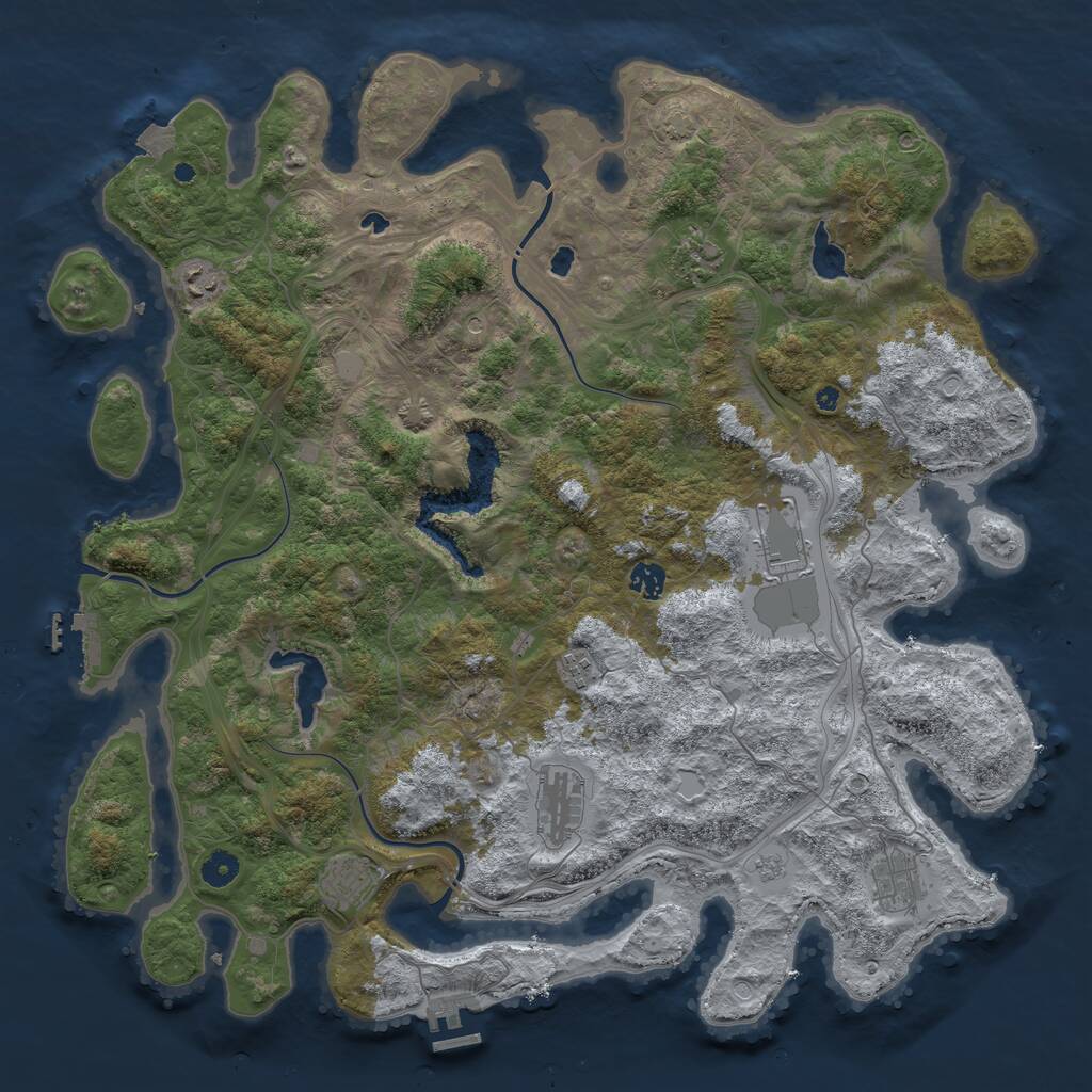 Rust Map: Procedural Map, Size: 4500, Seed: 3116354, 14 Monuments