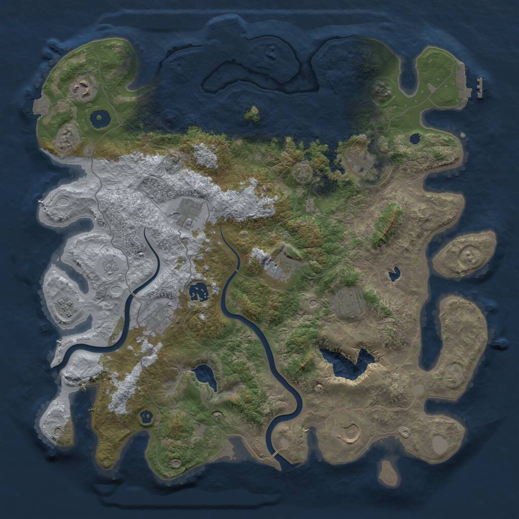 Rust Map: Procedural Map, Size: 4000, Seed: 1392597437, 15 Monuments