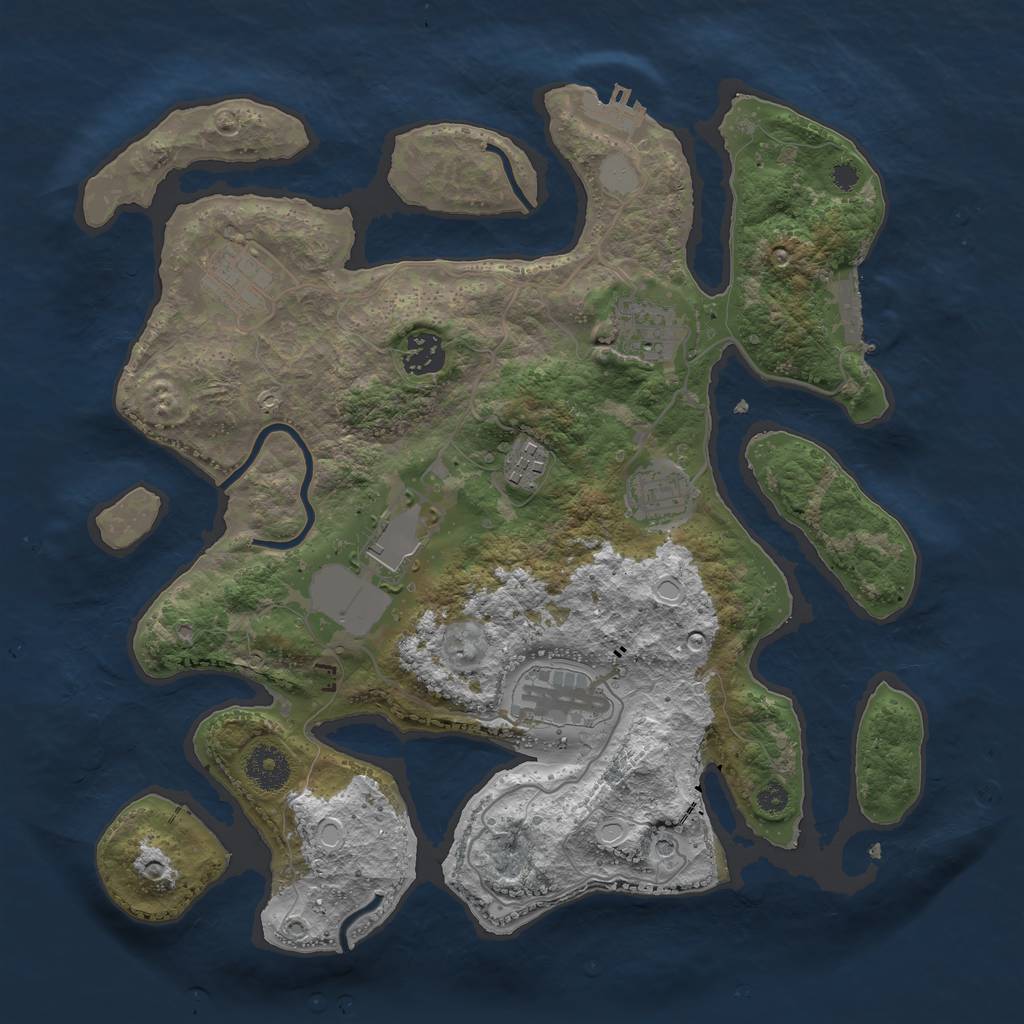 Rust Map: Procedural Map, Size: 3500, Seed: 30603, 15 Monuments