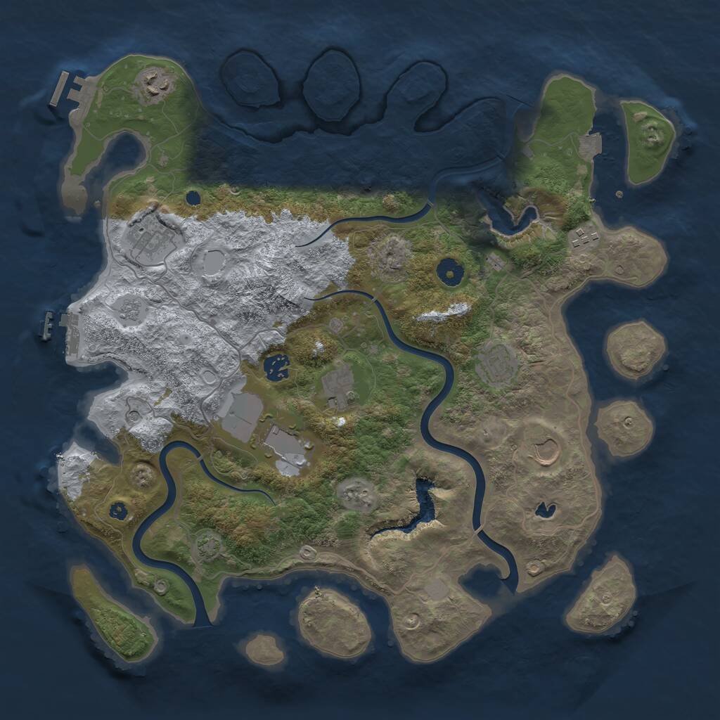 Rust Map: Procedural Map, Size: 4000, Seed: 4469, 14 Monuments
