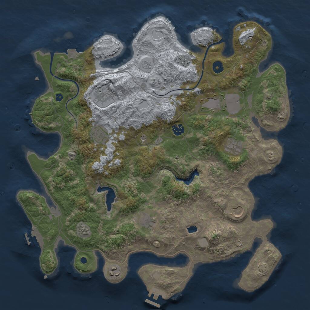 Rust Map: Procedural Map, Size: 4000, Seed: 346019611, 15 Monuments