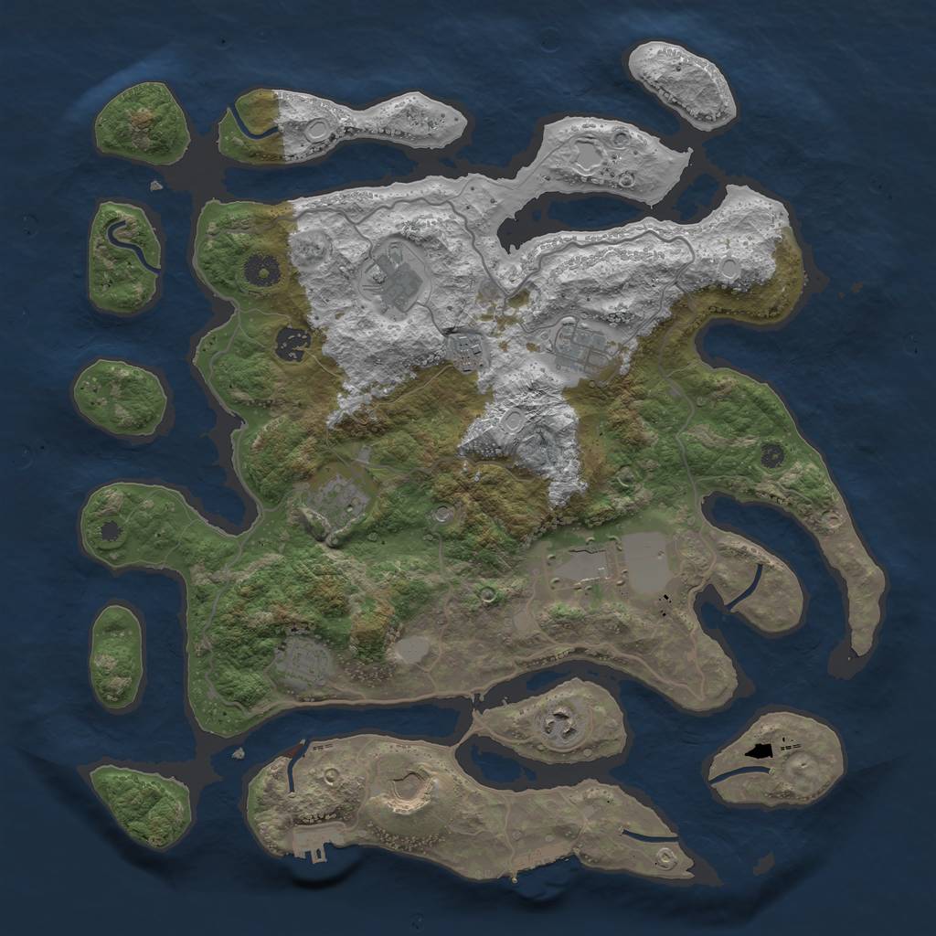Rust Map: Procedural Map, Size: 4000, Seed: 2021111844, 17 Monuments