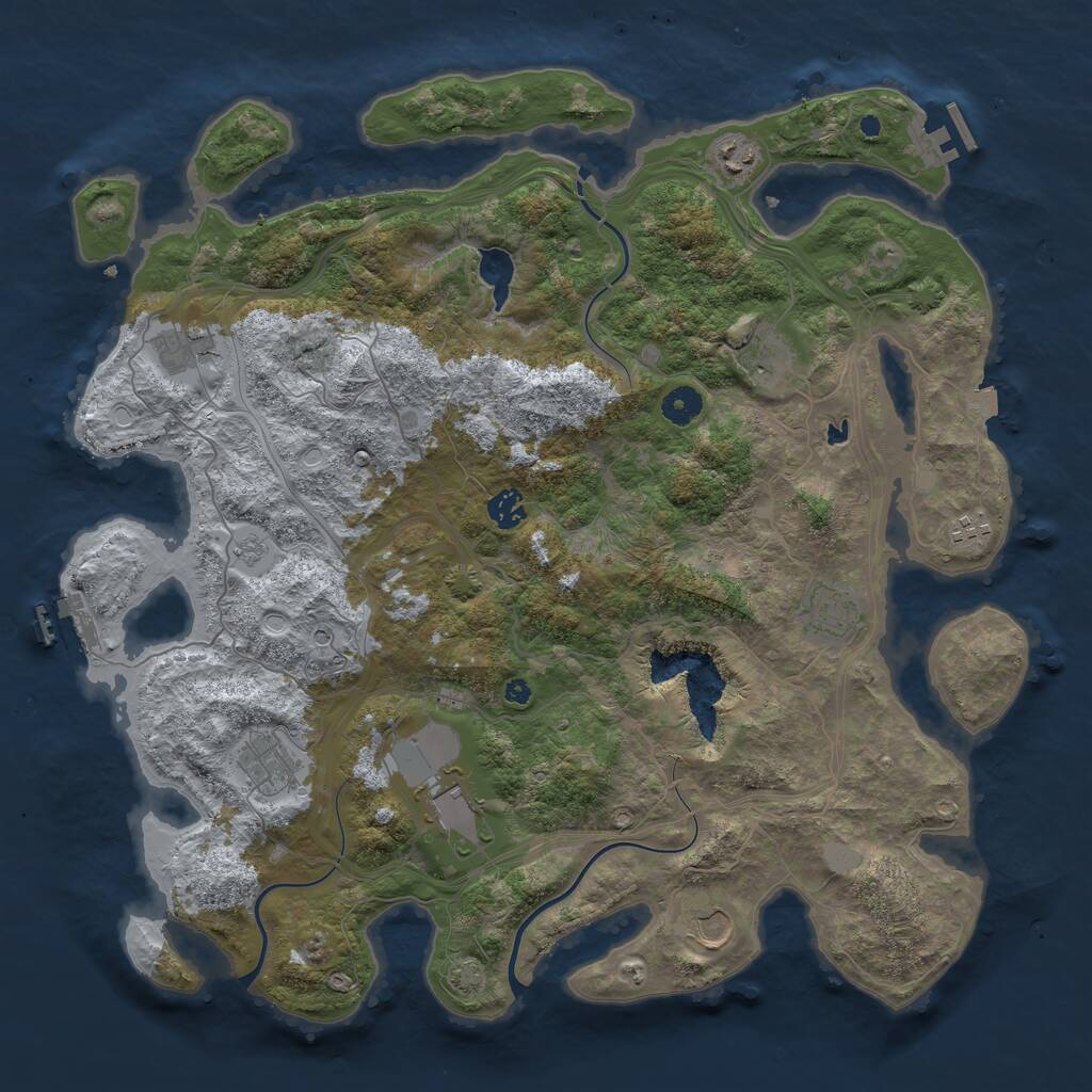 Rust Map: Procedural Map, Size: 4250, Seed: 955088243, 15 Monuments