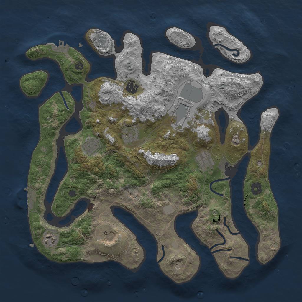 Rust Map: Procedural Map, Size: 3700, Seed: 653793767, 16 Monuments
