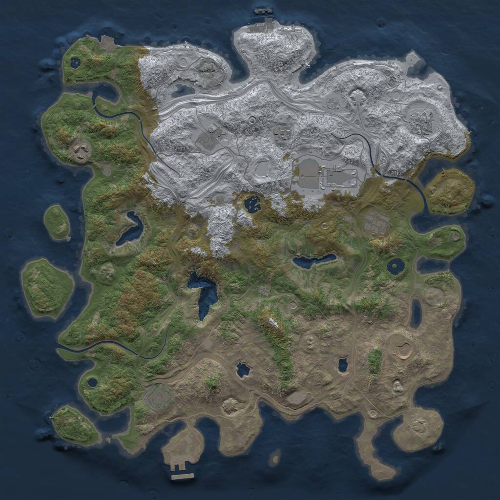 Rust Map: Procedural Map, Size: 4500, Seed: 35464982, 15 Monuments