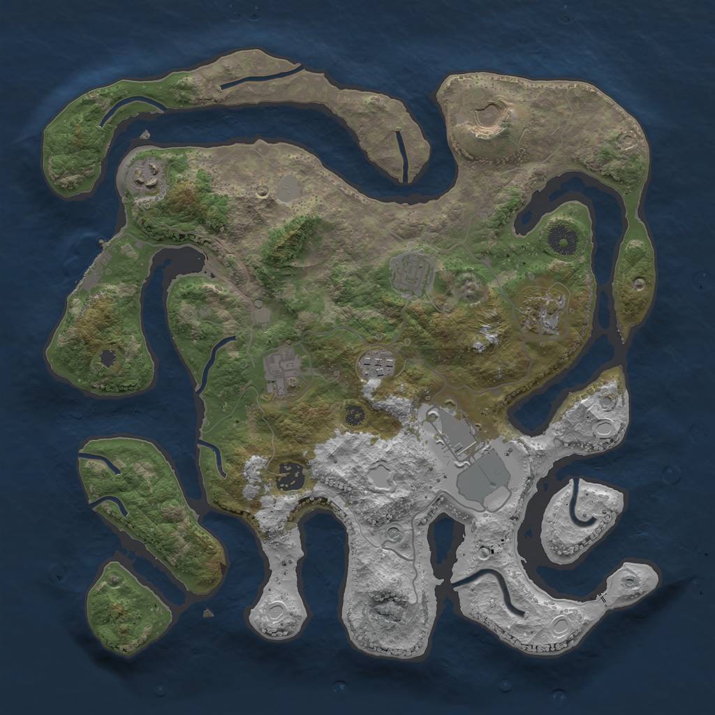 Rust Map: Procedural Map, Size: 3600, Seed: 191121, 15 Monuments