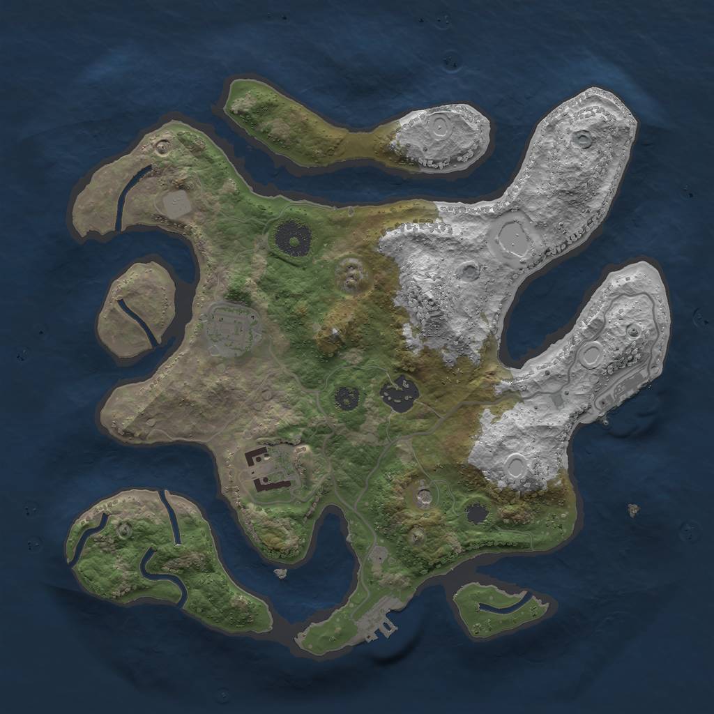 Rust Map: Procedural Map, Size: 3000, Seed: 453417, 11 Monuments