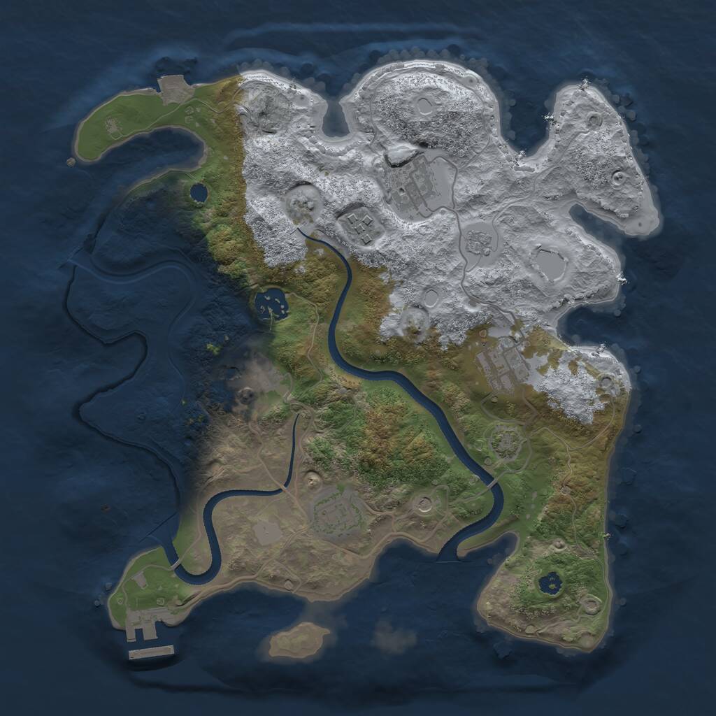 Rust Map: Procedural Map, Size: 3200, Seed: 7426467, 11 Monuments