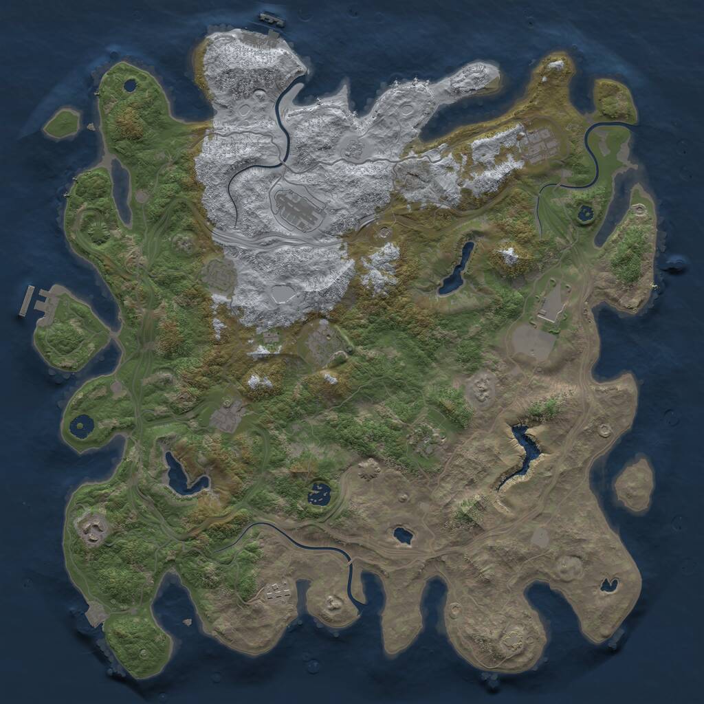 Rust Map: Procedural Map, Size: 4500, Seed: 50988002, 16 Monuments