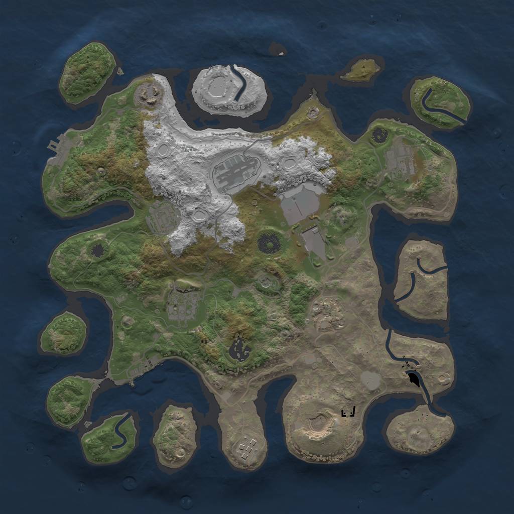 Rust Map: Procedural Map, Size: 3500, Seed: 17403066, 18 Monuments