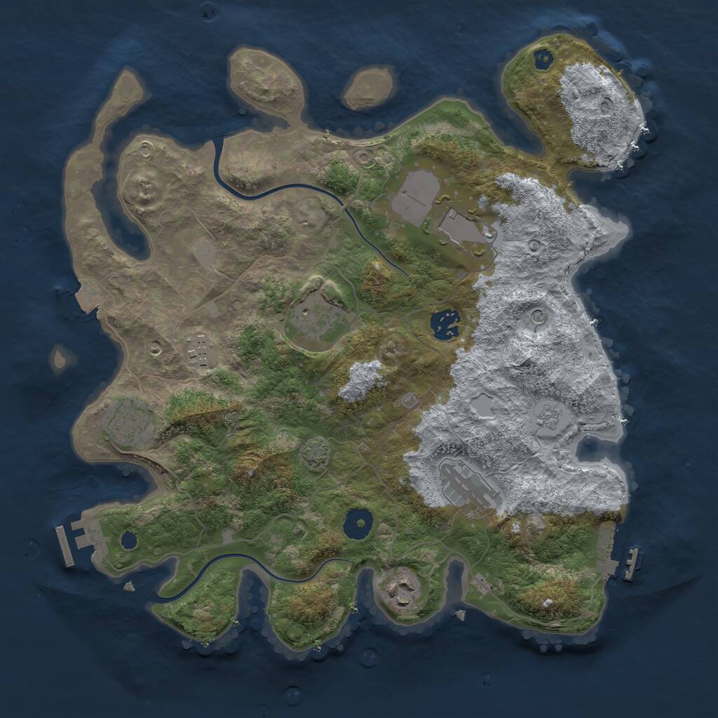 Rust Map: Procedural Map, Size: 3500, Seed: 8081997, 13 Monuments