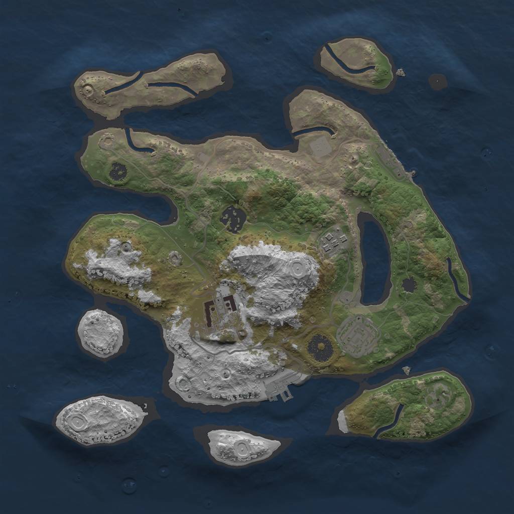 Rust Map: Procedural Map, Size: 3000, Seed: 844859240, 11 Monuments