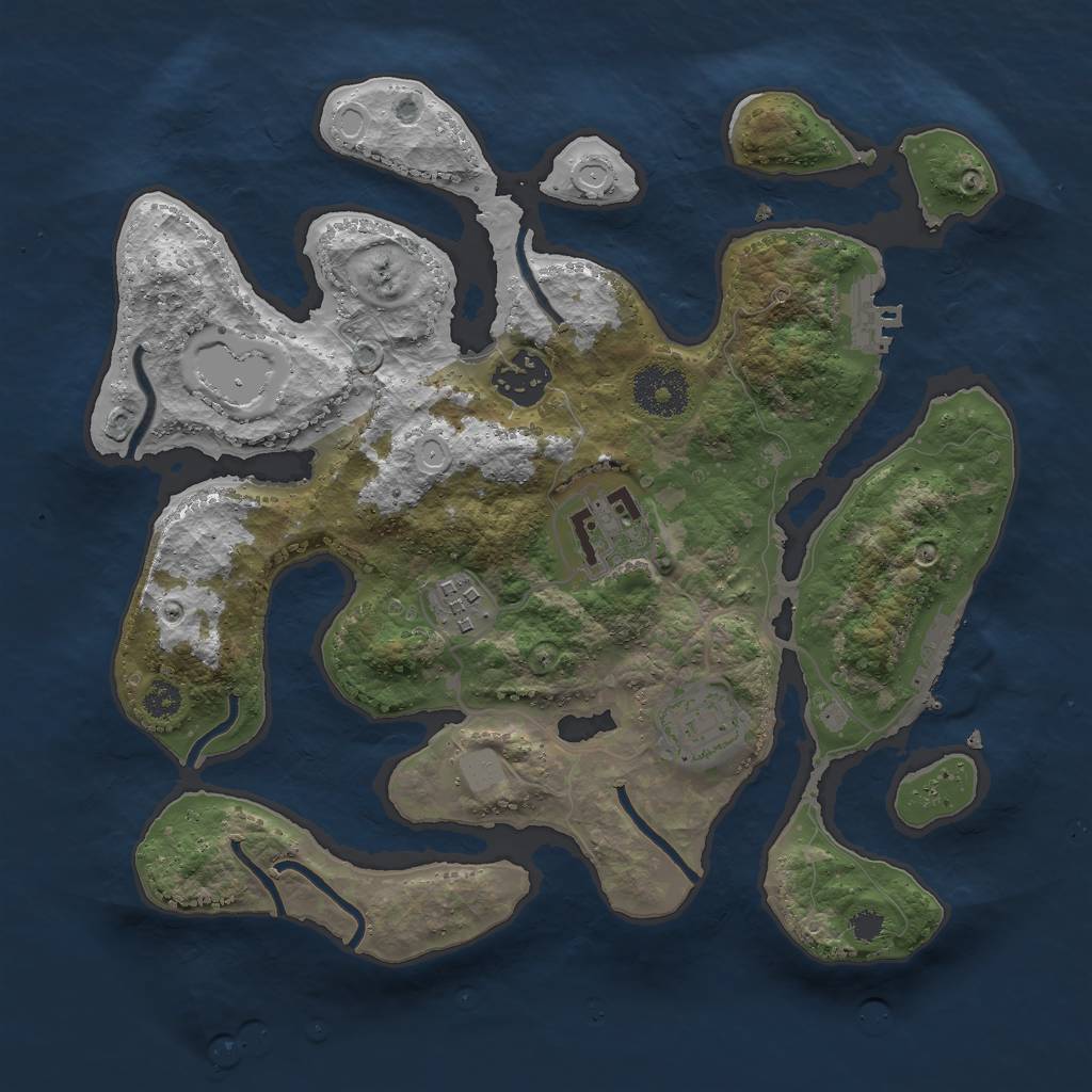 Rust Map: Procedural Map, Size: 3000, Seed: 872389969, 11 Monuments