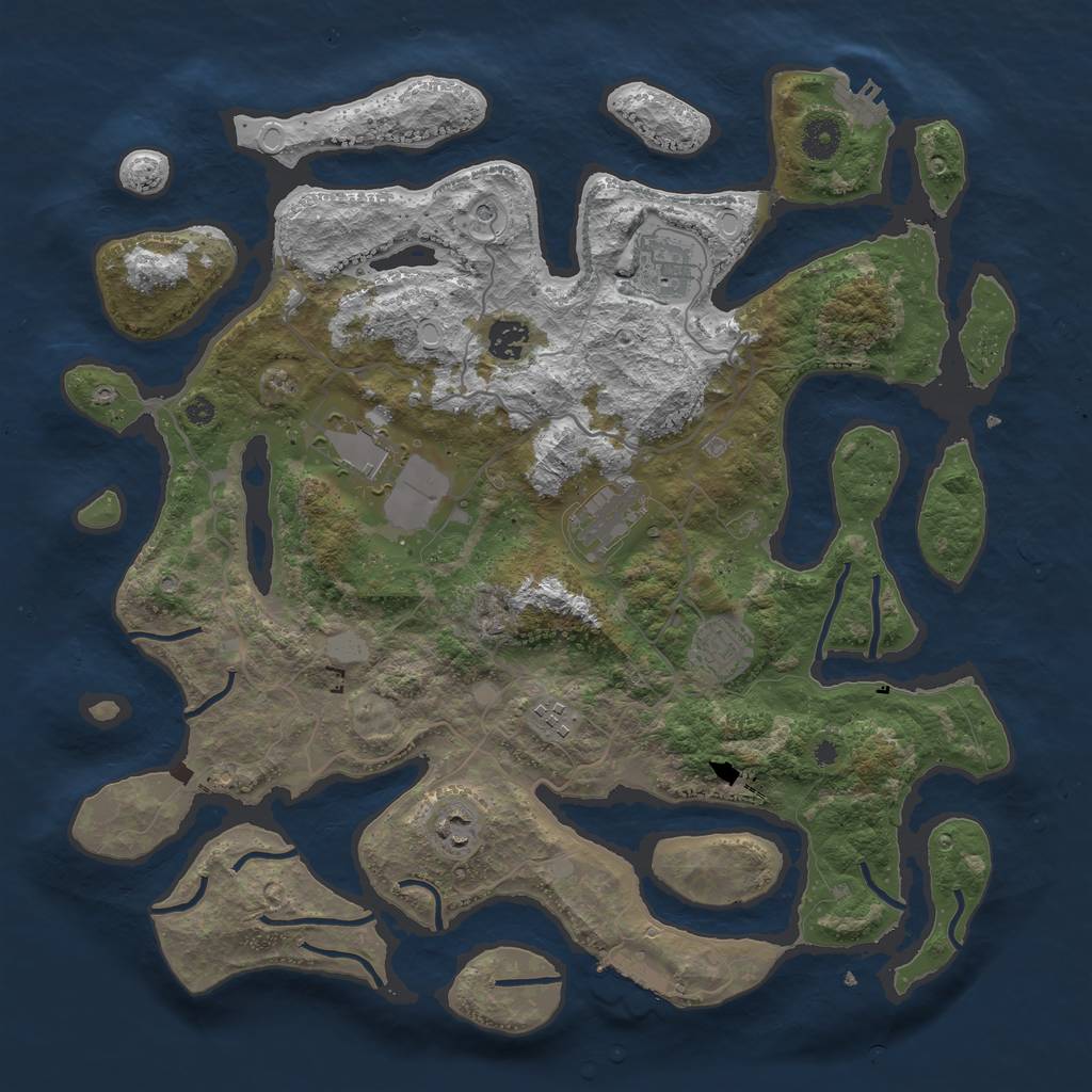 Rust Map: Procedural Map, Size: 4000, Seed: 385022, 15 Monuments