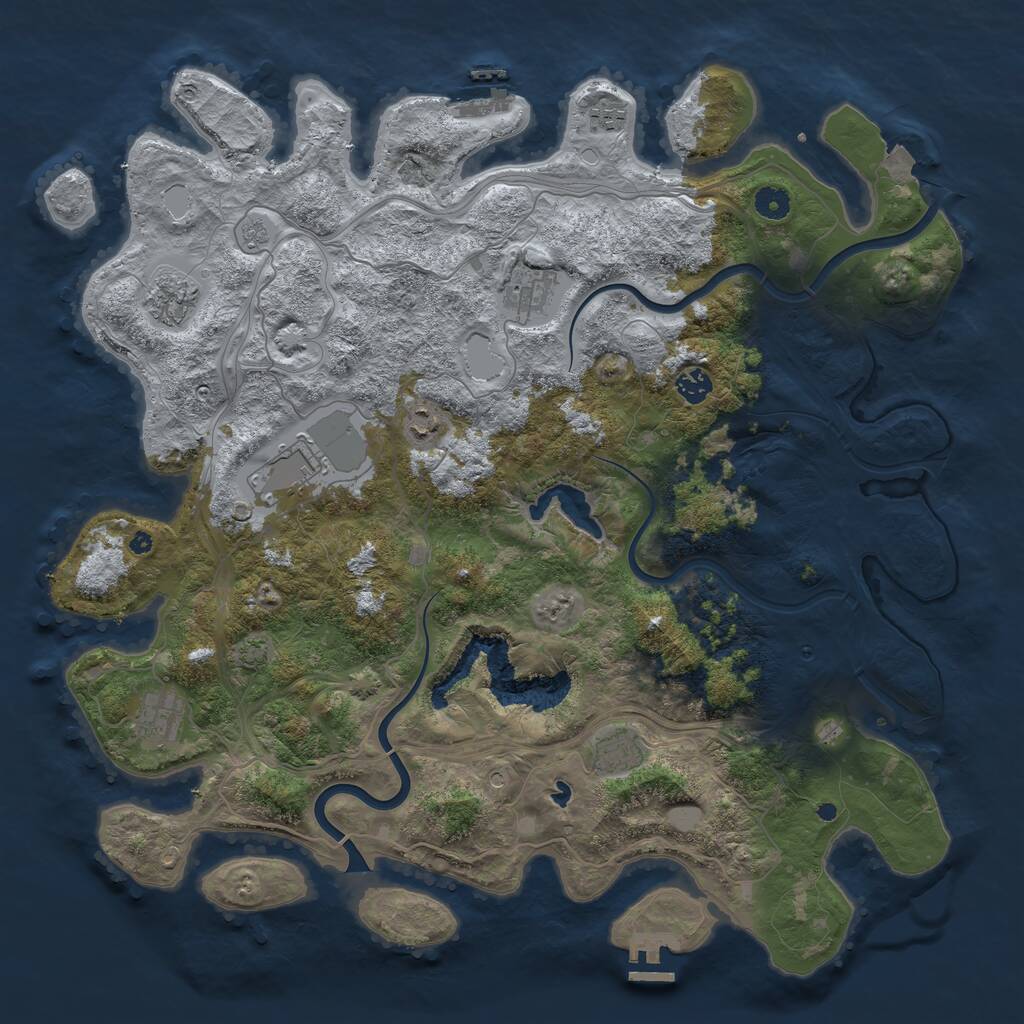 Rust Map: Procedural Map, Size: 4500, Seed: 41058135, 14 Monuments