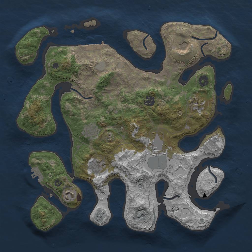 Rust Map: Procedural Map, Size: 3500, Seed: 191121, 16 Monuments