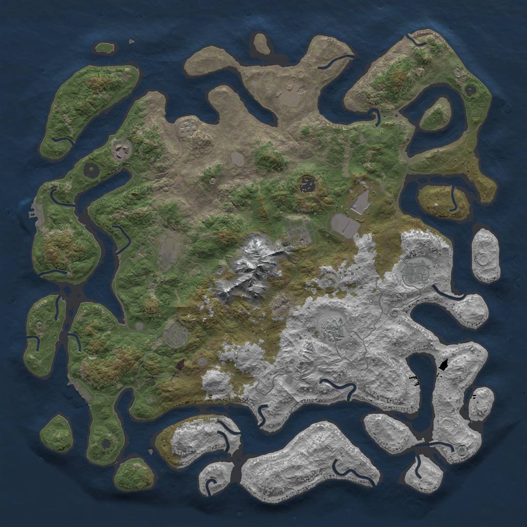 Rust Map: Procedural Map, Size: 5000, Seed: 1878204, 18 Monuments