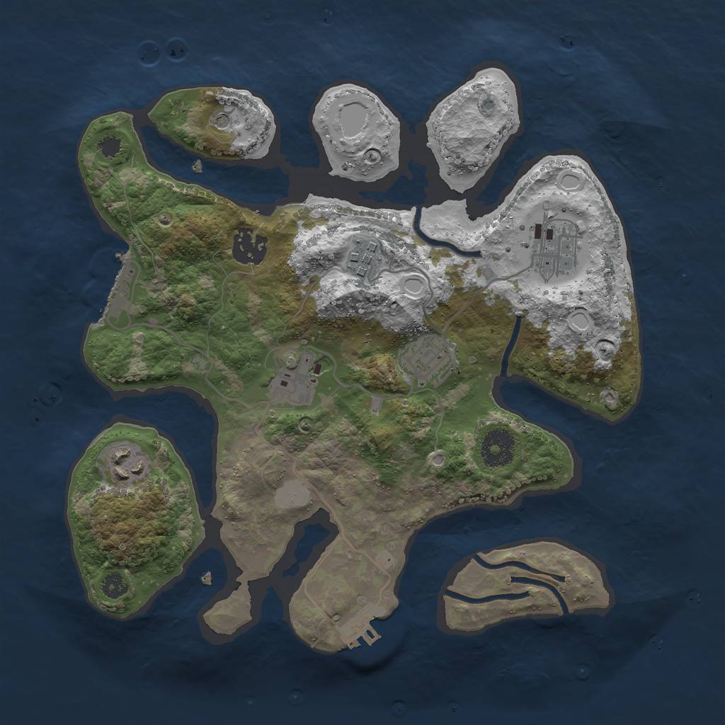 Rust Map: Procedural Map, Size: 3000, Seed: 1188714047, 14 Monuments
