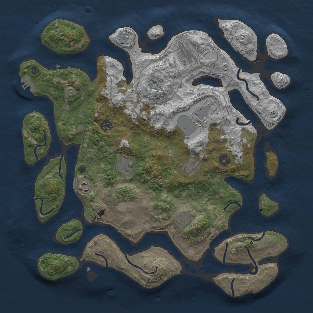 Rust Map: Procedural Map, Size: 4000, Seed: 1116654700, 15 Monuments