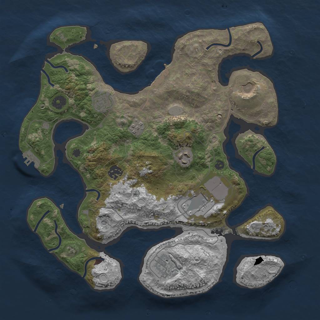 Rust Map: Procedural Map, Size: 3500, Seed: 815509196, 15 Monuments