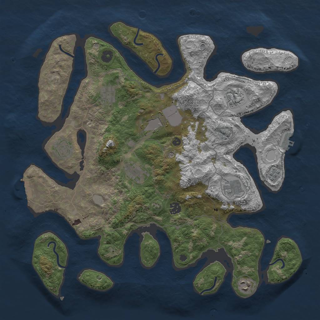 Rust Map: Procedural Map, Size: 4000, Seed: 67072, 17 Monuments
