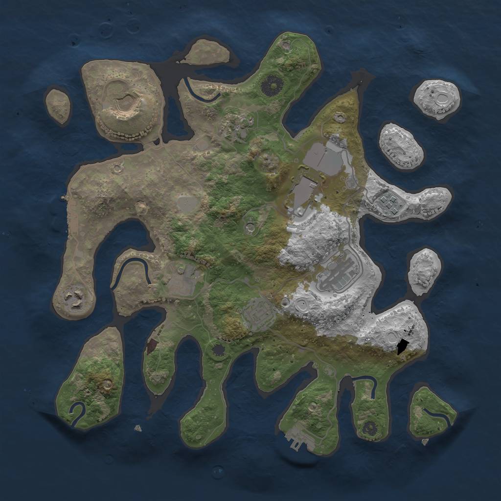 Rust Map: Procedural Map, Size: 3500, Seed: 277208868, 16 Monuments
