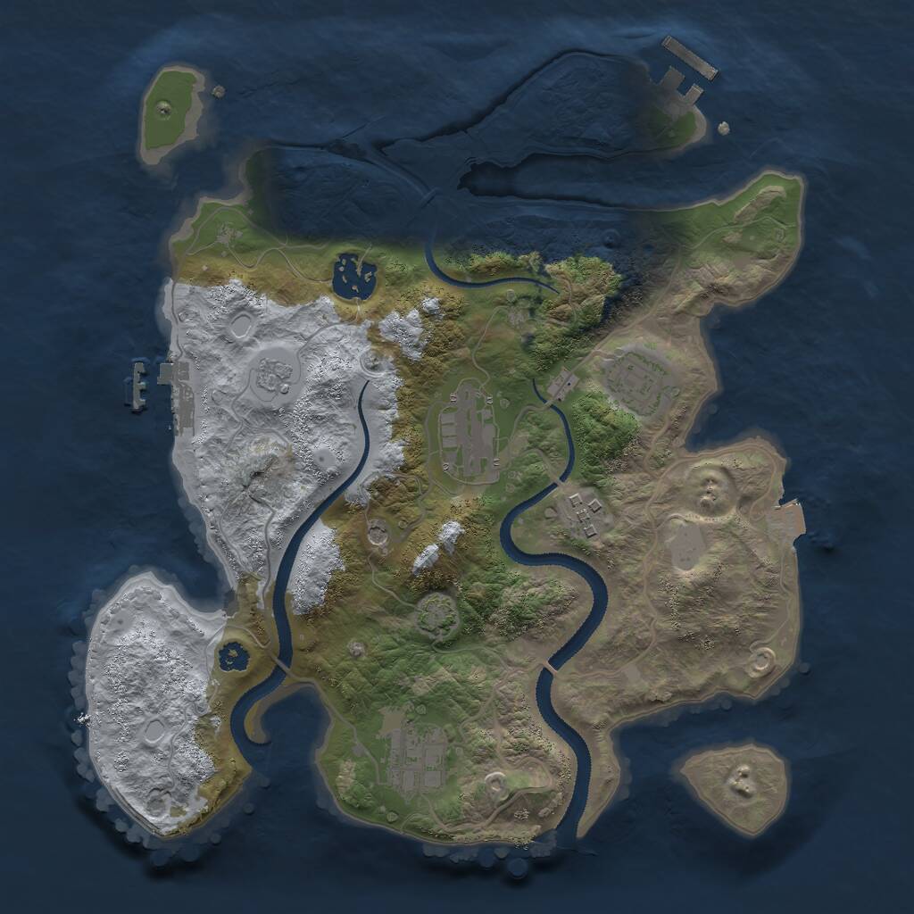 Rust Map: Procedural Map, Size: 3000, Seed: 61429792, 11 Monuments